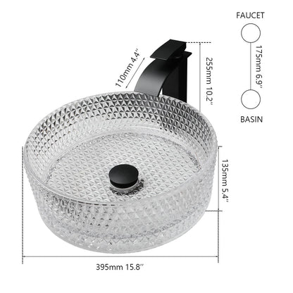 Transparent Thick Glass Basin Set